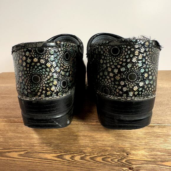 Dansko XP Floral Clogs Staples Sz 38 Metallic Professional Nurse Comfort Shoes - Picture 4 of 10